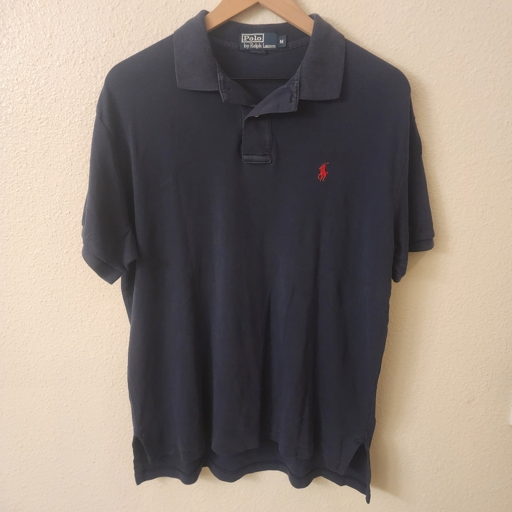 Polo Ralph Lauren Navy Embroidered Golf Polo Shirt Mens Medium